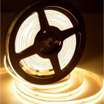 Desineo - Ruban led 5M cob 12V blanc chaud 3000K adhésive transformateur et fixations fournies