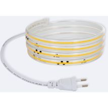 Ruban led Dimmable 220V cob Auto-redressement 320 LED/m 720 lm/m Largeur 12 mm IP65 coupe 50 cm sur mesure 2700K Blanc chaud 6 m