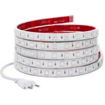 Ruban led rgb 220V ac SMD5050 Silicone flex 60 LED/m IP67 sur mesure Largeur 12mm Coupe tous les 100 cm avec Télécommande 50 m