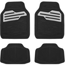 Rubber automatten set universeel - Zwart / Carbon grijs