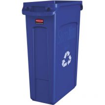 354007BE Contenitore di Rifiuti con Condotti di Ventilazione, Plastica, 87 l, Blu - Rubbermaid