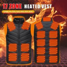 Veste Chauffante Homme Femme, Gilet Chauffant Électrique avec 17 Zones, pour Moto Chasse Randonnée Ski,L - Sjlerst