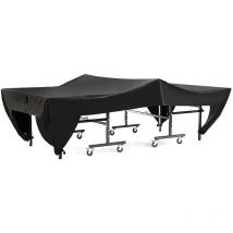 SJLERST Tischtennis-Tisch-Abdeckung, 280 x 153 x 73 cm, schwarz, wasserdichte Tischtennis-Tisch-Abdeckung, Schutzhülle für Zuhause, Schule, Outdoor,