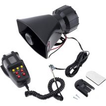 Sjlerst - Sirène de police Sirène Haut-Parleur 7 Sons Amplificateur Alarme Voiture avec micro Haut-parleur 12V 100W pa Système D'enceintes D'urgence