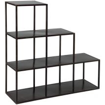 Ruben - Etagère de Rangement en Acier Noir Vieilli