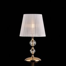 Ruben - Lampe de table 1 lumière en fer doré et cristal avec abat-jour H.36 - d.20 - BL267-LT-OR