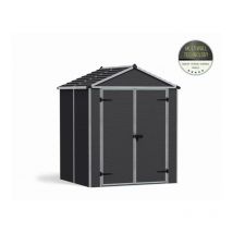 Palram - Rubicon Shed 6X5 Dark - Polycarbonate - L154 x W185 x H217 cm - Dark Grey