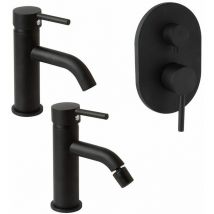 Kiamami Valentina - rubinetteria nera da bagno lavabo bidet doccia con deviatore fassa