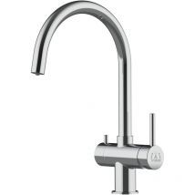 Vizio - Rubinetto 3 vie miscelatore lavello cucina in Acciaio inox Lucido per utilizzo con sistemi filtro canna a u - acciaio chirurgico aisi 316