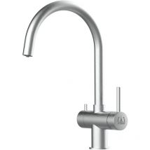 Vizio - Rubinetto 3 vie miscelatore lavello cucina in Acciaio inox Spazzolato per utilizzo con sistemi filtro canna a u - acciaio chirurgico aisi 316