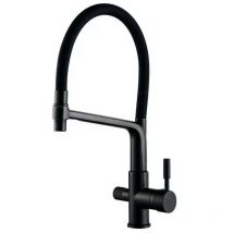 Rosmmel - Rubinetto a 3 vie per osmosi inversa, rimovibile, ruotabile a 360o moderno di la serie Hermes Nero