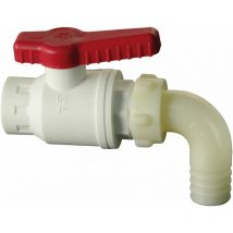 Rubinetto a sfera con portagomma curvo 1 x 30