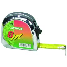Metrica Flessometro Magnum 5m nastro 25mm – Cassa cromata ABS resistente – Rientro automatico con ammortizzatore