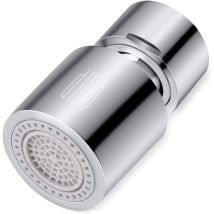 Mezheng – Aeratore per rubinetto rotante 360° – Finitura metallica, Flusso massimo – Accessori universali per cucina e bagno