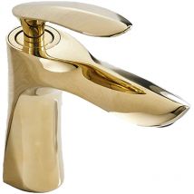 Rubinetto Oro Canna Bassa Miscelatore Bagno Monocomando Moderno Elegante mod2403