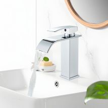 Rubinetto Bagno Cascata, Miscelatore Lavabo Bagno,Rubinetto Miscelatore Cascata da Lavandino Bagno con Valvola in Ceramica