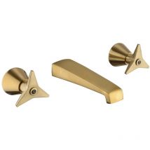 Mamoli - Miscelatore batteria lavabo a muro 3 fori in finitura ottone spazzolato Gio Ponti 45190000002G Ottone spazzolato