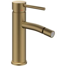 M Rubinetteria - Rubinetto Bidet Monocomando Jazz Ottone Montaggio Rapido Oro Matt Satin Piletta