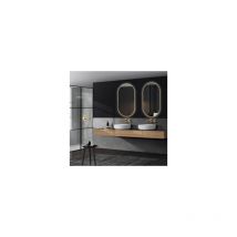 Specchio Led Per Bagno, Spogliatoio, Trucco Con Cornice Oro Spazzolato, Luce Triled Retroilluminata - Interruttore Touch - Antiappannamento 50x90cm