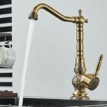 Rubinetto Cucina Ottone Antico Monocomando,Miscelatore Lavabo Rubinetto Bagno Lavabo Alto O In Cucina,Calda e Fredda del Rubinetto