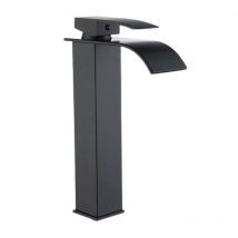 Rubinetto da bagno a cascata a canna alta per lavabo bidet miscelatore moderno per lavandino nero