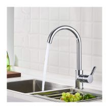 Aihom - Rubinetto da Cucina Cromato Rubinetto da Cucina Girevole a 360°Miscelatore Monocomando per Lavello Cucina Acqua Fredda e Calda