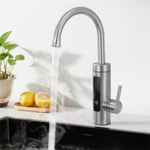 Rubinetto Da Cucina Elettrico Rubinetto Elettrico Da 3 Kw Per Lavabo O Lavello Rubinetto A Led Con Scaldabagno Istantaneo Miscelatore Spazzolato 