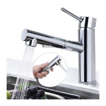 Homelody - Rubinetto da cucina estraibile con doccetta Rubinetti da cucina con doccetta estraibile Rubinetto girevole a 120°, miscelatore in ottone,