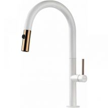 SNQ - Rubinetto da cucina phasat con 2 doccette a getto, girevole a 360°, rubinetto per lavabo, ottone fuso di alta qualità, rubinetto da cucina,