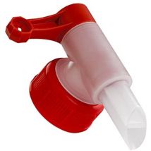 Anaterra Rubinetto di Scarico - Singolo, per 10L, per Taniche din 45, in Plastica, Bianco/Rosso - Rubinetto di Uscita per Tanica, Dosatore,