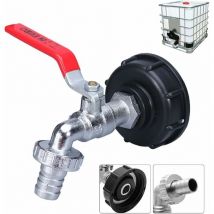 Ulisem - Rubinetto di scarico ibc da 3/4' con raccordo per tubo flessibile e adattatore, adattatore per serbatoio di scarico ibc con filettatura