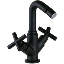 Gattoni Rubinetteria - Rubinetto doppia leva di comando in colore nero opaco per bidet Gattoni Taolos 1535015NO Noir mat