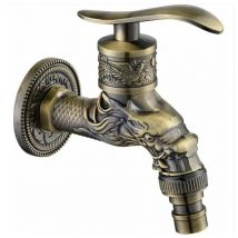 Rubinetto in ottone antico, rubinetto dell'acqua antico, rubinetto intagliato in ottone antico per casa, cucina, bagno, giardino esterno 10,5 11 1,8