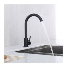 Ubeegol - Miscelatore da Cucina Nero Rubinetto da Cucina Ruotabile a 360° Miscelatore per Lavello in Acciaio Inox Nero