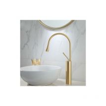 Ayyqh - Rubinetto Miscelatore Monocomando Oro Alto Per Lavabo Bagno