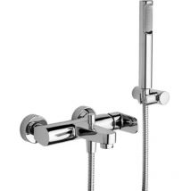 Paffoni - Rubinetto miscelatore monocomando per vasca esterno con doccia serie candy C/attacco duplex e flessibile 1,5 mt Rubinetteria spa