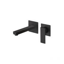 Jacuzzi - Rubinetto Miscelatore per lavabo a parete serie Twinkle yo senza scarico 0TWYO497JA00 nero opaco