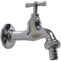 Rubinetto modello 195/C in ottone con attacco per gomma per fontana da giardino casa 1/2"