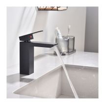 Ubeegol - Rubinetto per Bagno a Cascata Miscelatore per Lavabo in Acciaio Inossidabile Rubinetto per Lavabo a Due vie Design Moderno Nero