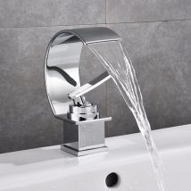 Petites Ecrevisses - Rubinetto per Bagno Cascata Miscelatore per Lavabo Moderno Acqua Calda e Fredda Cromato