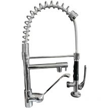 Bagnoclic - Rubinetto per cucina industriale con leva clinica e doccetta multigetto