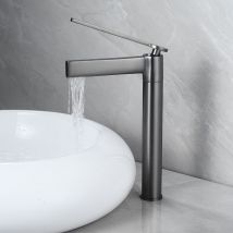 Rubinetto per Lavabo Miscelatore Monocomando per Bagno Moderno Disponibile Acqua Calda e Fredda Grigio
