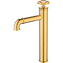 Petites Ecrevisses - Rubinetto per Lavabo Stile Industriale Miscelatore per Lavabo da Bagno Uscita Acqua Alta Disponibile Freddo e Caldo Oro