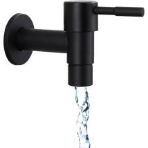 Rubinetto per lavello da cucina nero Rubinetto singolo rapido per acqua fredda Bagno esterno Giardino Cucina di casa Uso in camera Rubinetto per