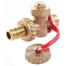 704411 - Rubinetto scarico caldaia a sfera hs 1/2' con portagomma e tappo, Ottone. - Schläfer