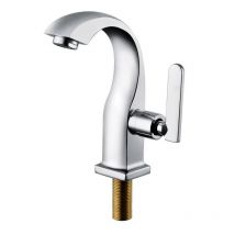 Rubinetto singolo per acqua fredda Rubinetto per lavandino del bagno cromato Rubinetto per lavabo a leva singola in rame Rubinetto per acqua fredda