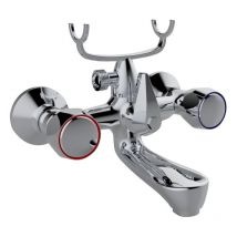 Rubinetto vasca cromato, maniglie tonde