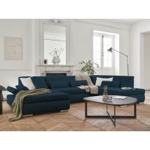 Lisa Design - Vermont - canapé panoramique d'angle droit - 7 places - convertible - en tissu
