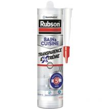 Rubson - 12 mastic bain & cuisine transparence extrême 280ml