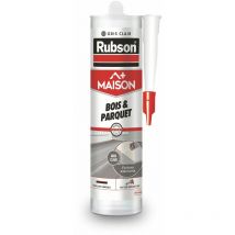 Rubson - Maison Mastic Bois & Parquet Gris Clair, mastic acrylique pour tous supports bois et maçonnerie, joints pour intérieur et extérieur,